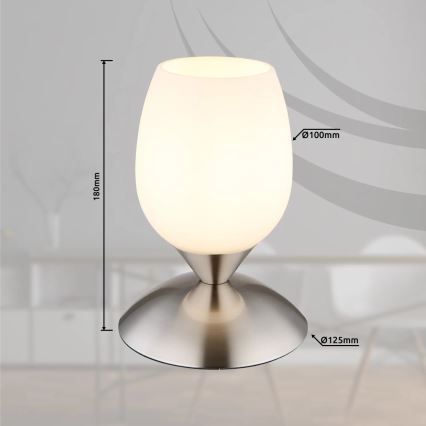 Globo - Stolní dotyková lampa 1xE14/25W/230V matný chrom