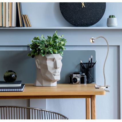 Globo - LED Flexibilní lampička s klipem LED/3W/230V matný chrom