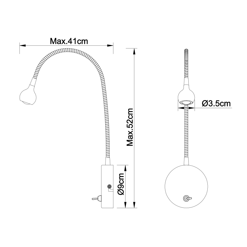 Globo - LED Flexibilní lampička LED/3W/230V lesklý chrom