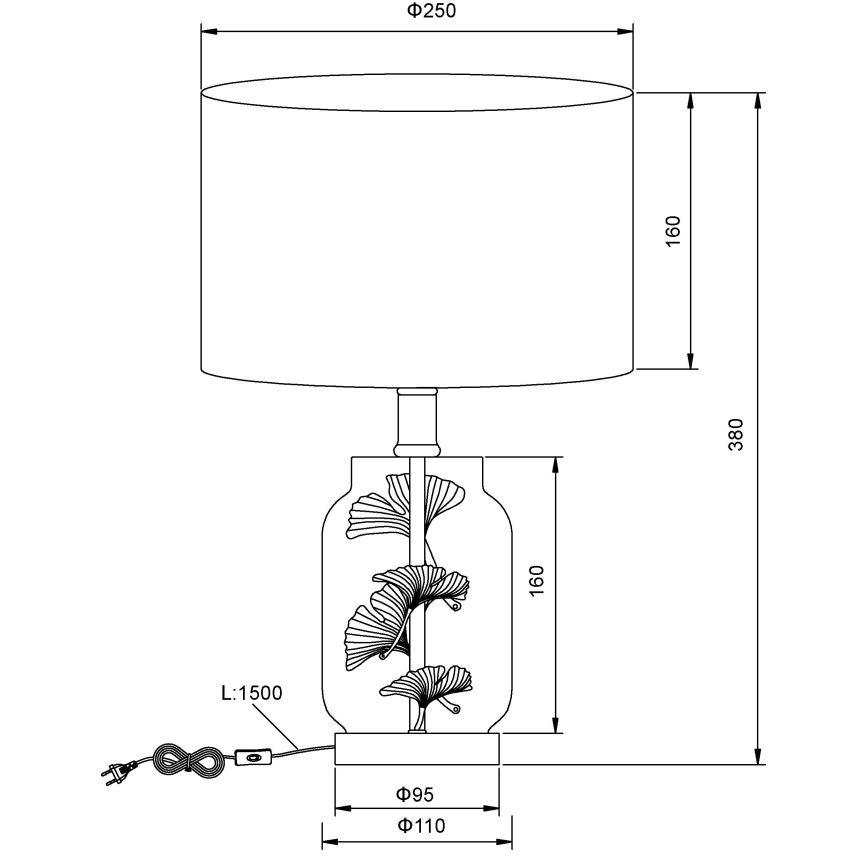 Globo - Stolní lampa 1xE27/40W/230V bílá