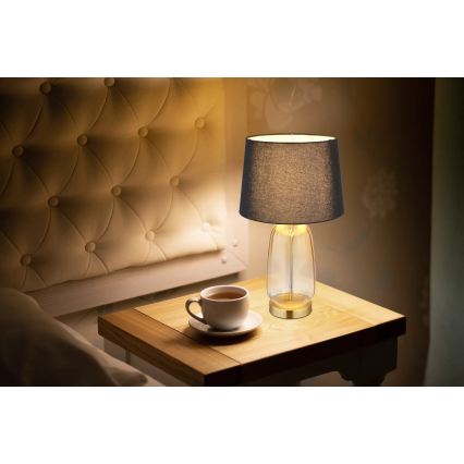 Globo - Stolní lampa 1xE27/40W/230V černá/hnědá
