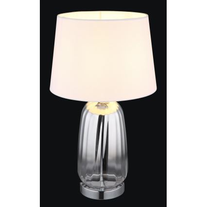 Globo - Stolní lampa 1xE27/40W/230V bílá/stříbrná