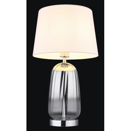 Globo - Stolní lampa 1xE27/40W/230V bílá/stříbrná