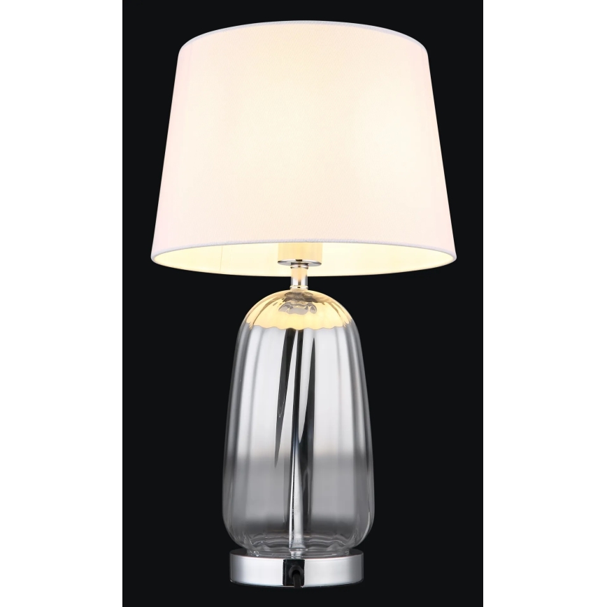 Globo - Stolní lampa 1xE27/40W/230V bílá/stříbrná