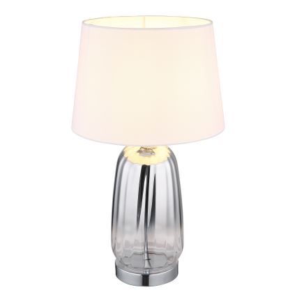 Globo - Stolní lampa 1xE27/40W/230V bílá/stříbrná