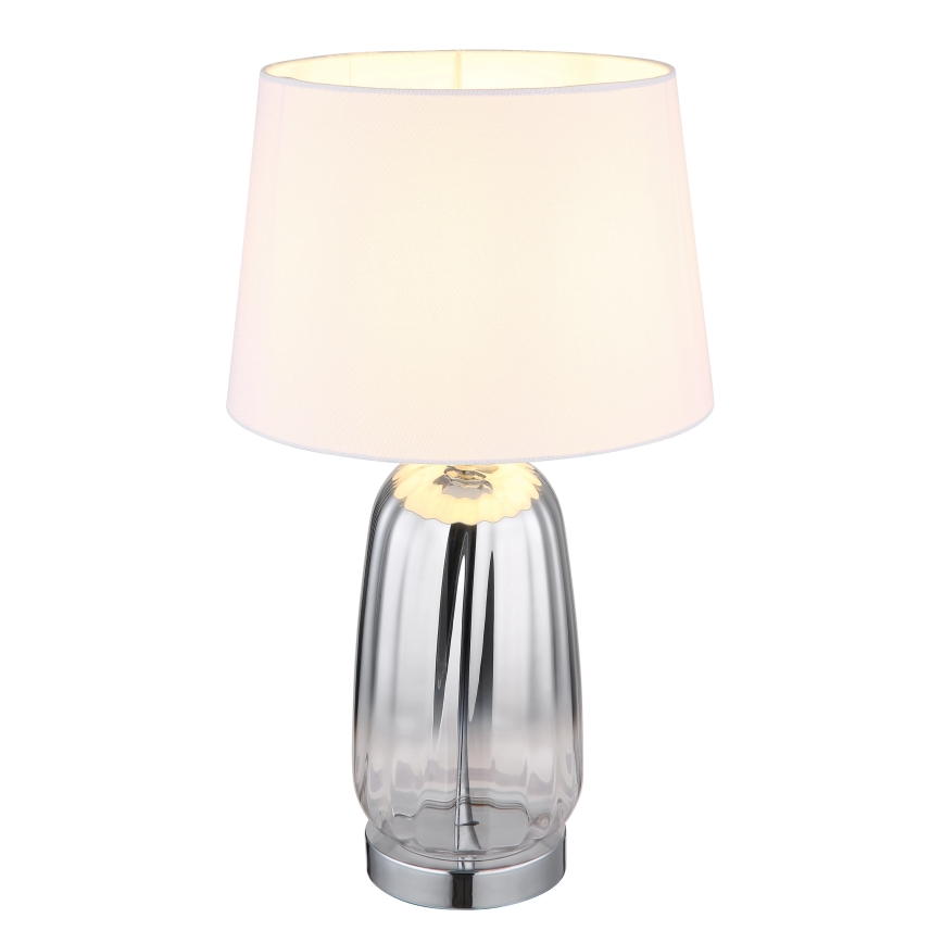 Globo - Stolní lampa 1xE27/40W/230V bílá/stříbrná