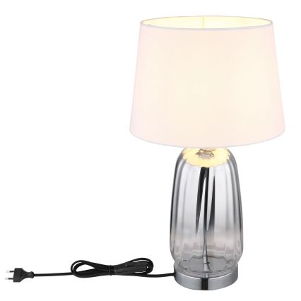 Globo - Stolní lampa 1xE27/40W/230V bílá/stříbrná