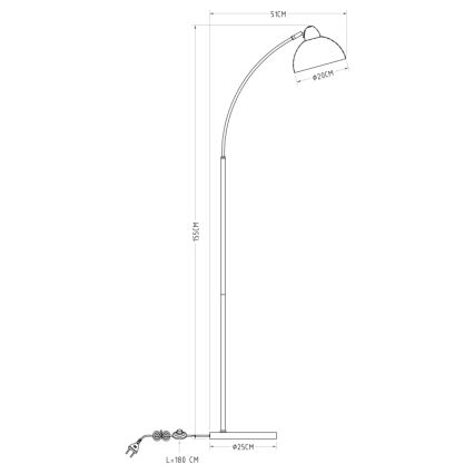 Globo 24703SR - Stojací lampa ANITA 1xE27/40W/230V