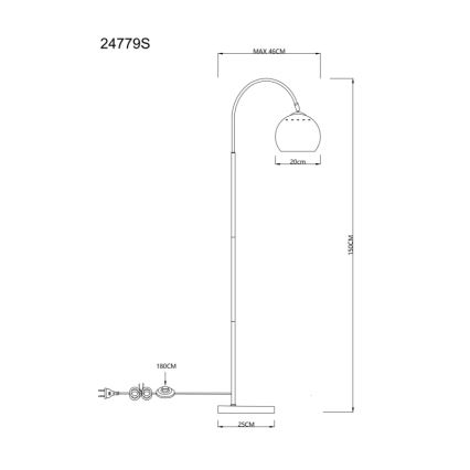 Globo - Stojací lampa 1xE27/60W/230V béžová