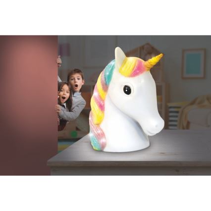 Globo - LED Dětská noční lampička LED/1W/230/4,5V 3xAA jednorožec