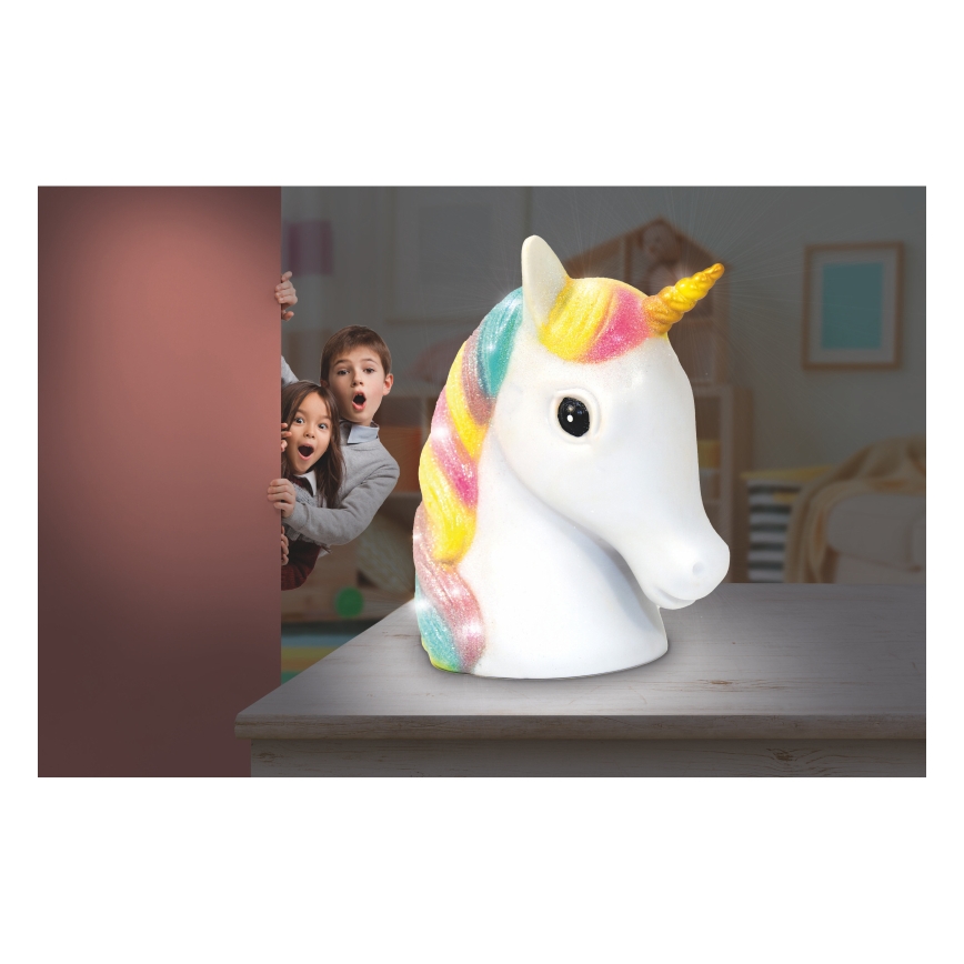 Globo - LED Dětská noční lampička LED/1W/230/4,5V 3xAA jednorožec