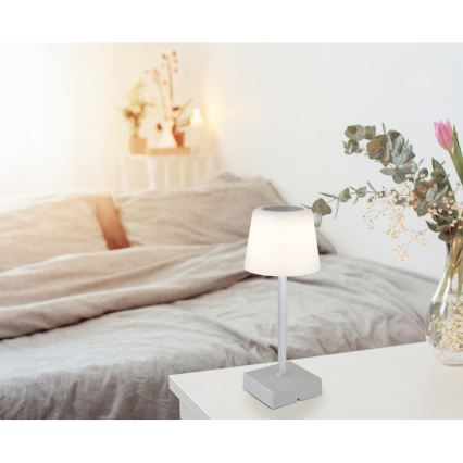 Globo - LED Stmívatelná dotyková stolní lampa LED/2W/5V 3000/4500/6500K 800 mAh stříbrná