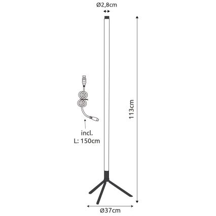 Globo - LED RGB Stmívatelná stojací lampa LED/7W/5V + dálkové ovládání