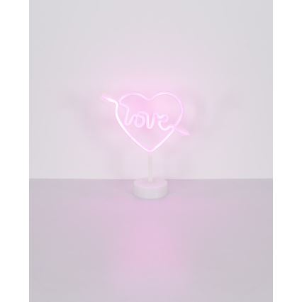 Globo - LED Neonová stolní dekorace LED/2W/3xAA srdce