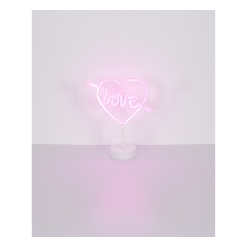 Globo - LED Neonová stolní dekorace LED/2W/3xAA srdce