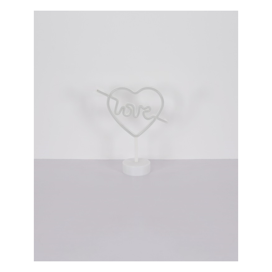 Globo - LED Neonová stolní dekorace LED/2W/3xAA srdce