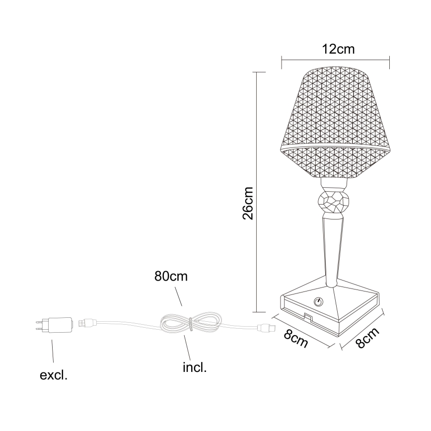Globo - LED Stmívatelná dotyková stolní lampa LED/1W/5V 2700/4000/6500K 800 mAh