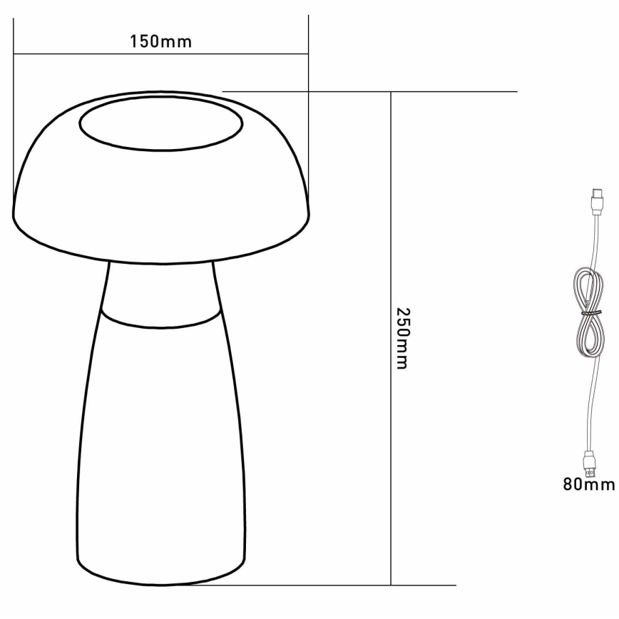 Globo - LED Stmívatelná nabíjecí stolní lampa LED/1,5W/5V 800mAh 2700K/4000K/6500K