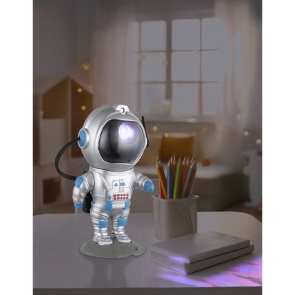 Globo - LED RGB Stolní lampa LED/4,5W/5V kosmonaut stříbrná