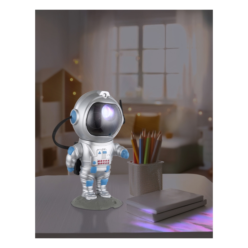 Globo - LED RGB Stolní lampa LED/4,5W/5V kosmonaut stříbrná