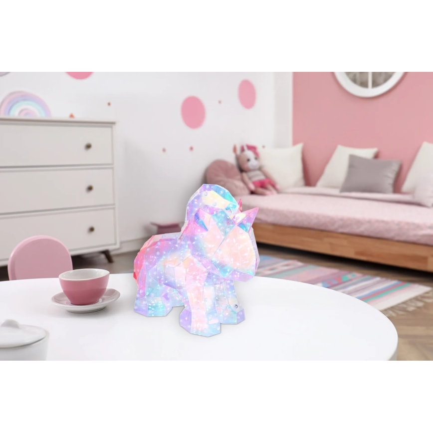 Globo - LED Stmívatelná nabíjecí stolní dekorace LED/4W/5V 1800 mAh jednorožec