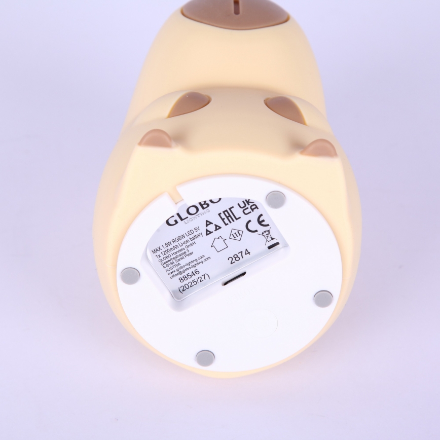 Globo - LED RGBW Stmívatelné nabíjecí dětské noční světlo LED/1,5W/5V 1200 mAh kapybara