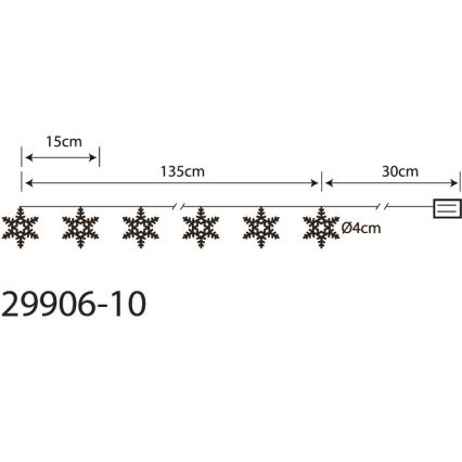 Globo 29906-10 - LED Dekorační řetěz 10xLED/0,03W/2xAA