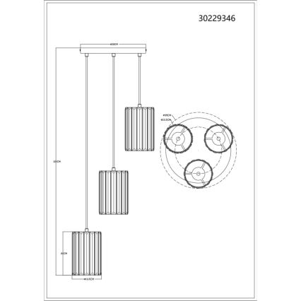 Globo - Lustr na lanku 3xE27/60W/230V pr. 35 cm
