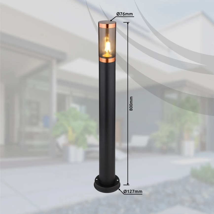 Globo - Venkovní lampa 1xE27/23W/230V IP44 80 cm černá/měď