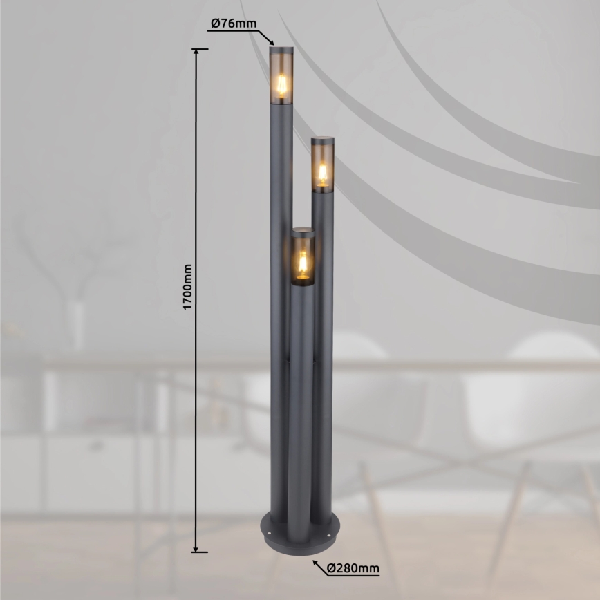 Globo - Venkovní lampa 3xE27/23W/230V IP44