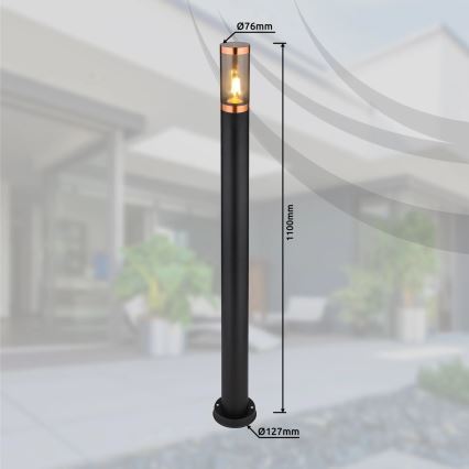 Globo - Venkovní lampa 1xE27/23W/230V IP44 110 cm černá/měď