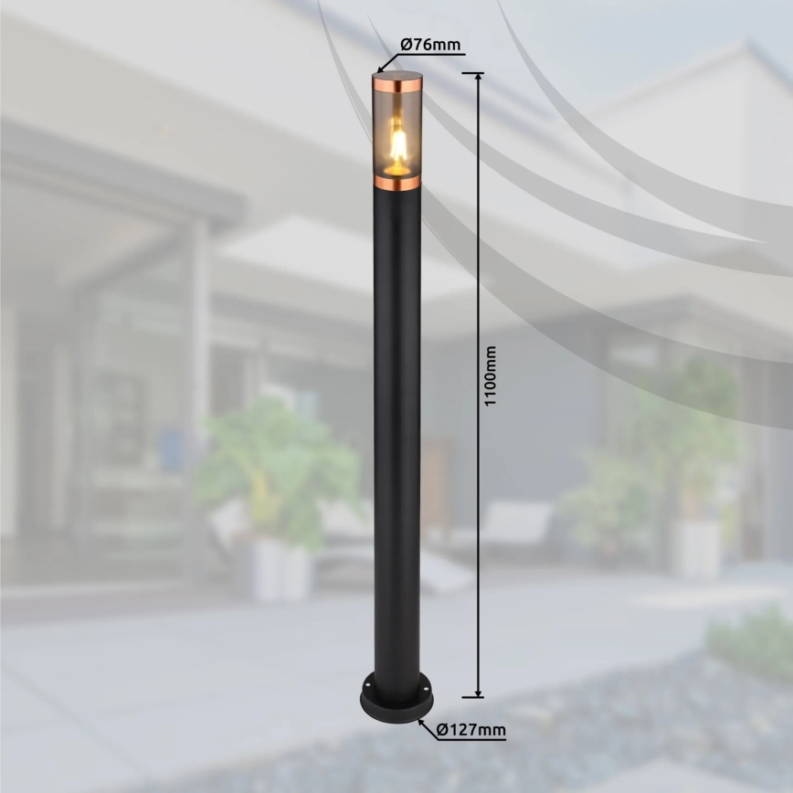 Globo - Venkovní lampa 1xE27/23W/230V IP44 110 cm černá/měď
