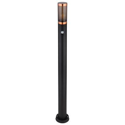 Globo - Venkovní lampa se senzorem 1xE27/15W/230V IP44 110 cm černá/měď
