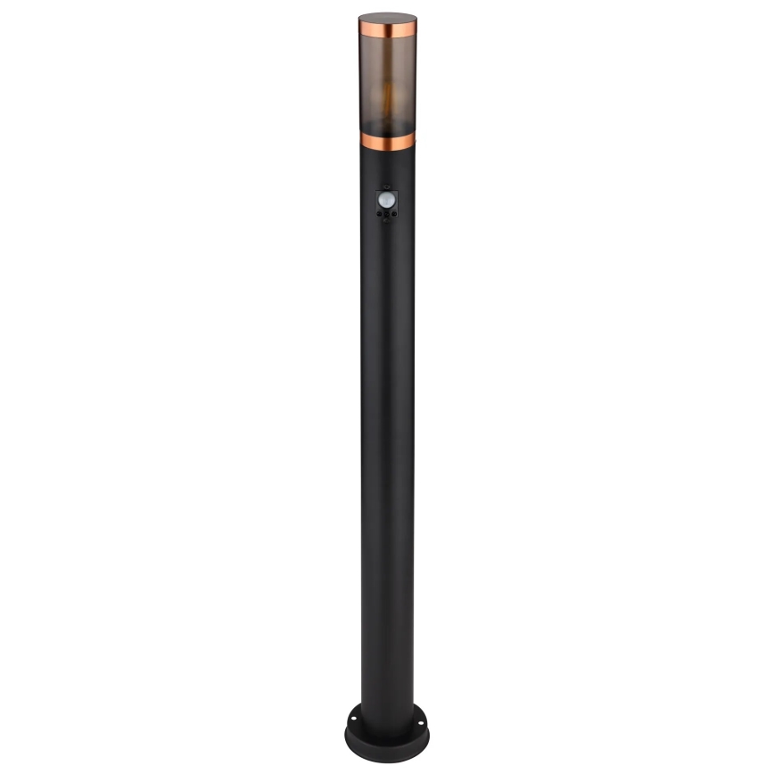 Globo - Venkovní lampa se senzorem 1xE27/15W/230V IP44 110 cm černá/měď