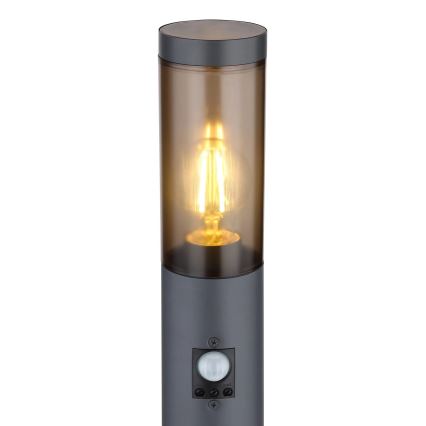 Globo - Venkovní lampa se senzorem 1xE27/15W/230V IP44 110 cm černá