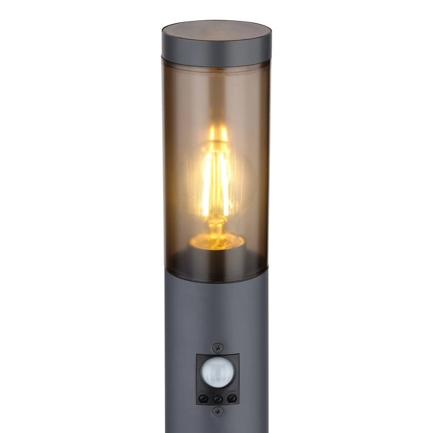 Globo - Venkovní lampa se senzorem 1xE27/15W/230V IP44 110 cm černá