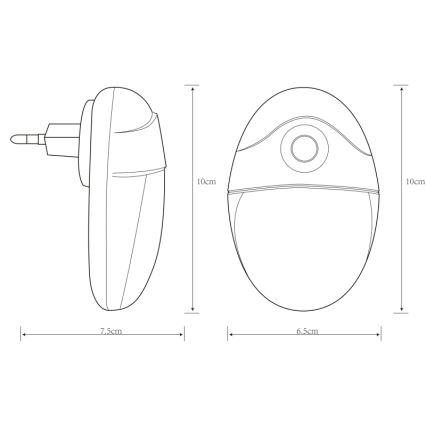 Globo - LED Orientační svítidlo se senzorem do zásuvky 4xLED/0,6W/230V 6500K