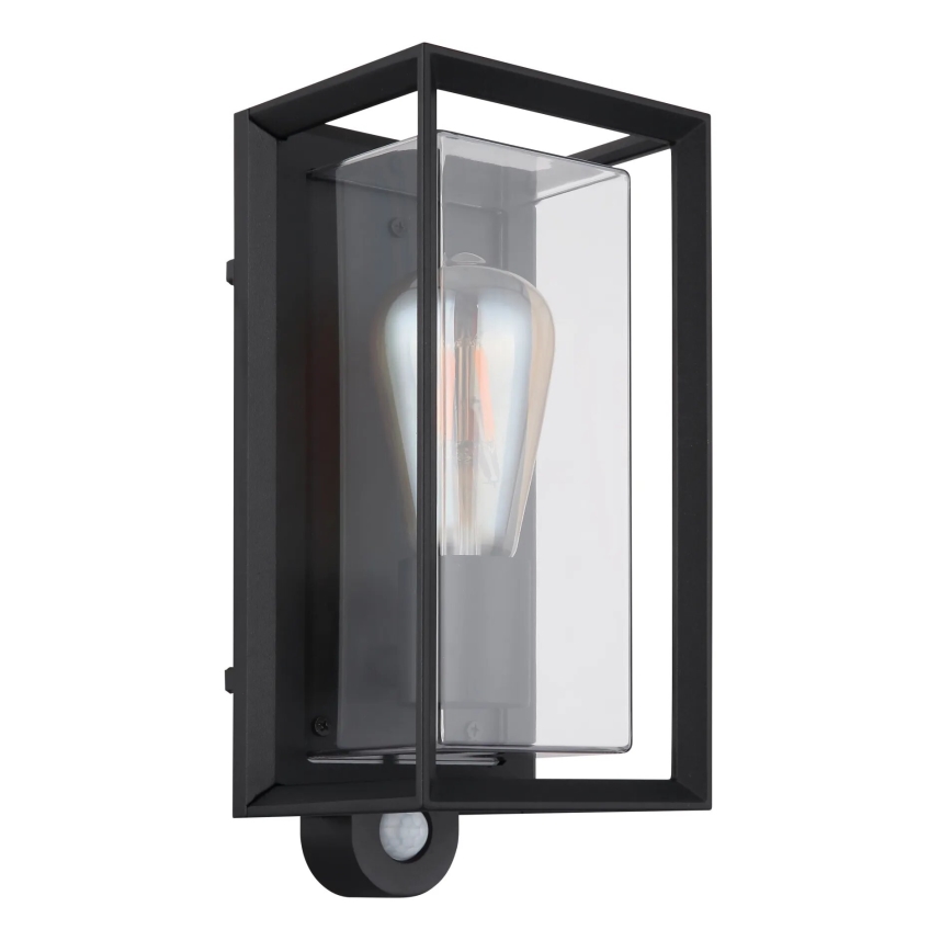 Globo - Venkovní nástěnné svítidlo se senzorem 1xE27/60W/230V IP44 černá
