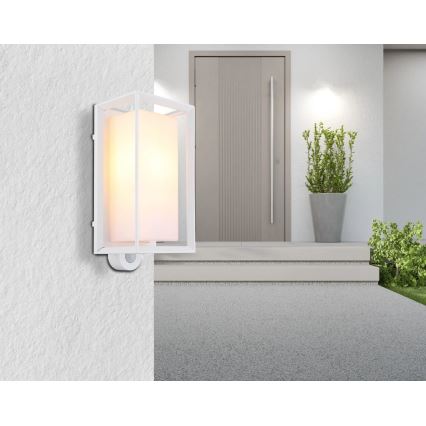 Globo - Venkovní nástěnné svítidlo se senzorem 1xE27/60W/230V IP44 bílá