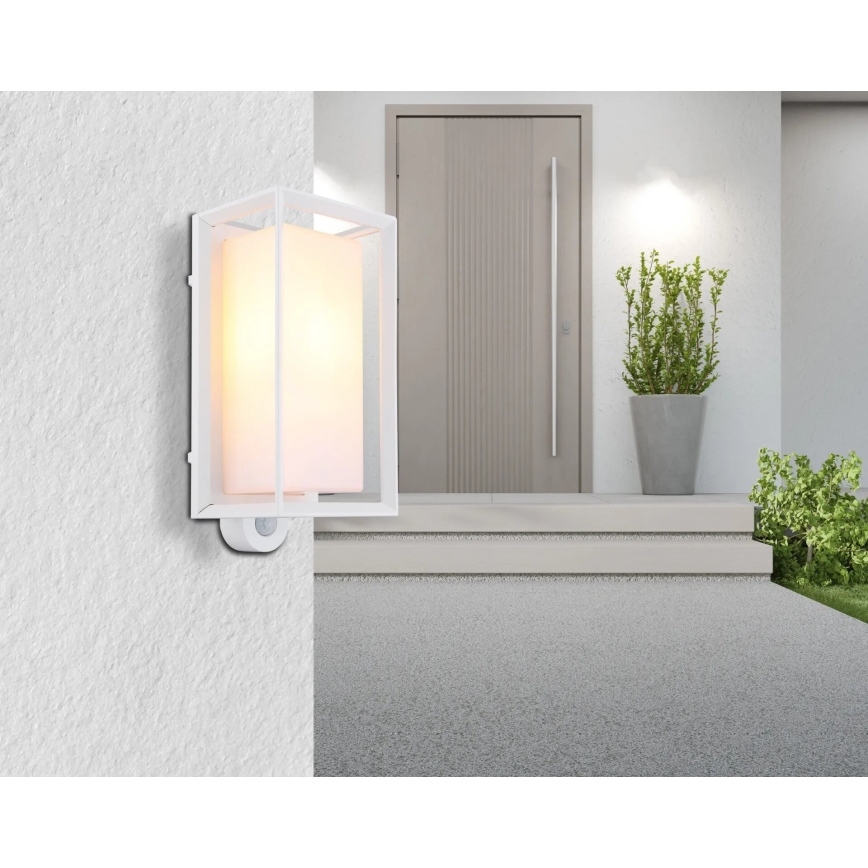 Globo - Venkovní nástěnné svítidlo se senzorem 1xE27/60W/230V IP44 bílá