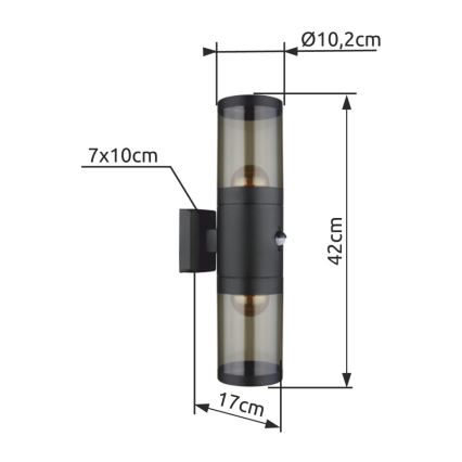 Globo - Venkovní nástěnné svítidlo 2xE27/60W/230V IP44