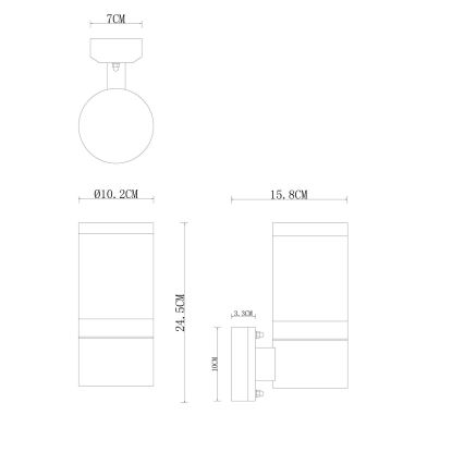 Globo - Venkovní nástěnné svítidlo 1xE27/60W/230V IP44