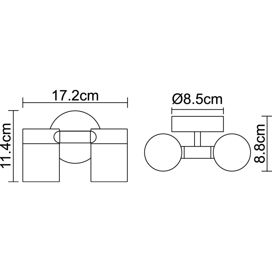 Globo - LED Venkovní nástěnné svítidlo 2xGU10/5W/230V IP44