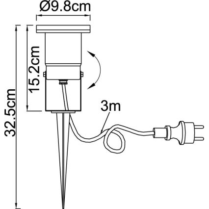 Globo 32076 - Venkovní lampa STYL 1xGU10/35W/230V IP65