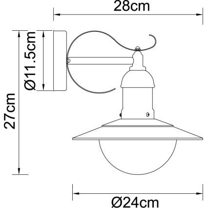 Globo - Venkovní nástěnné svítidlo 1xE27/23W/230V IP44