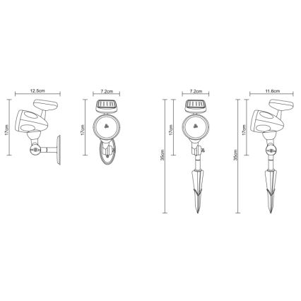 Globo - LED Solární osvětlení 3xLED/0,06W IP44