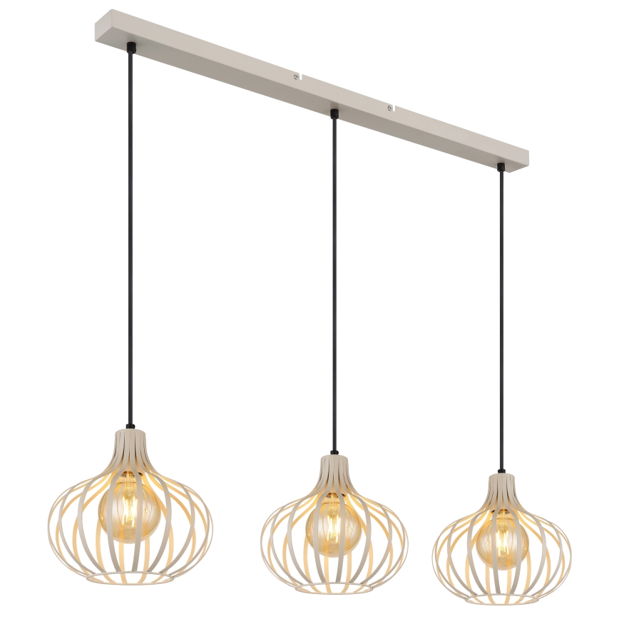 Globo - Lustr na lanku 3xE27/40W/230V béžová