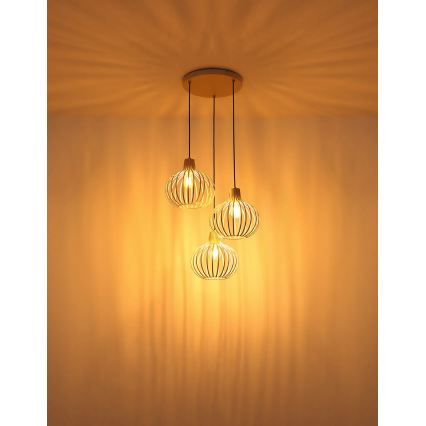 Globo - Lustr na lanku 3xE27/40W/230V béžová