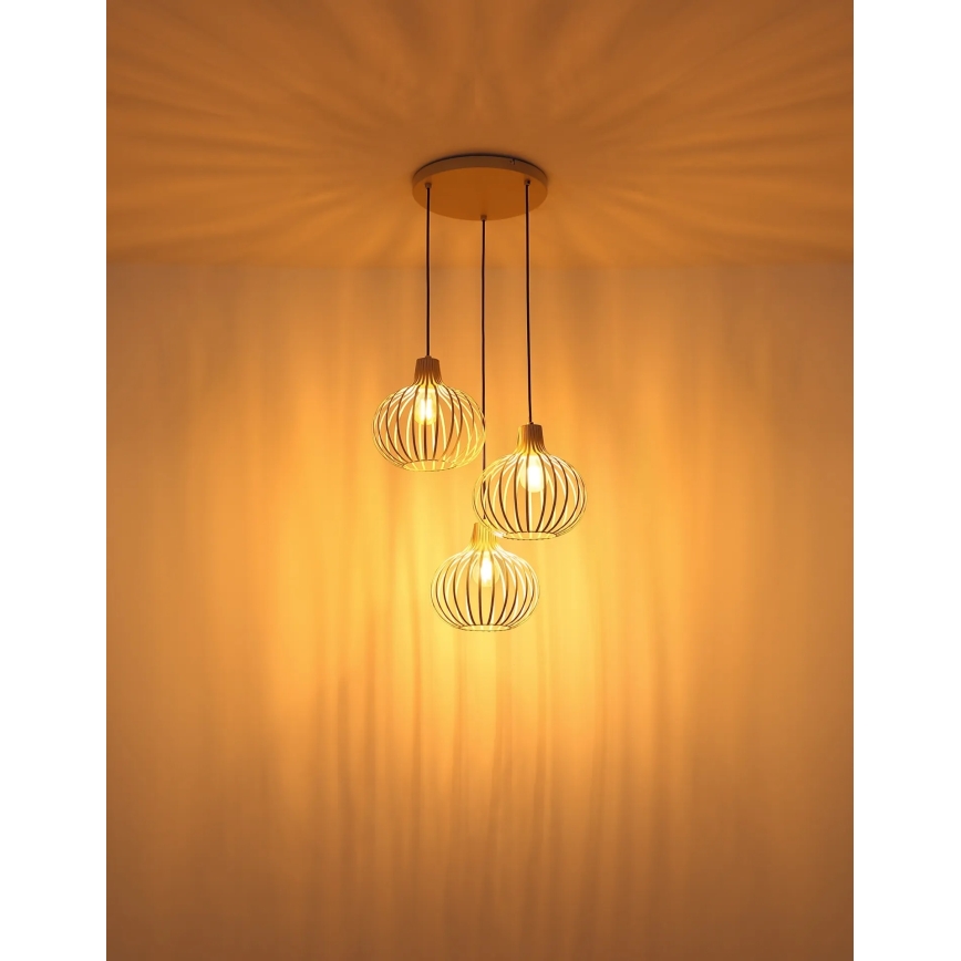 Globo - Lustr na lanku 3xE27/40W/230V béžová
