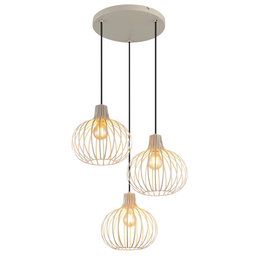 Globo - Lustr na lanku 3xE27/40W/230V béžová